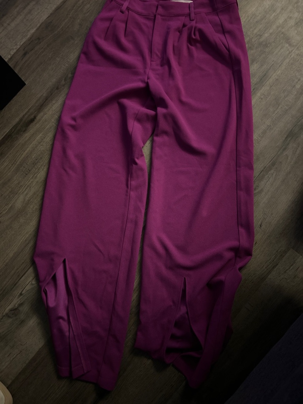 Womens Magenta Wide-Leg Trousers